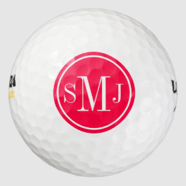 Pelotas De Golf Monograma personalizado y marco Rosa americano