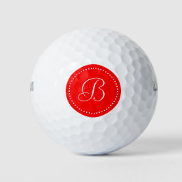 Pelotas De Golf Monograma rojo con puntos