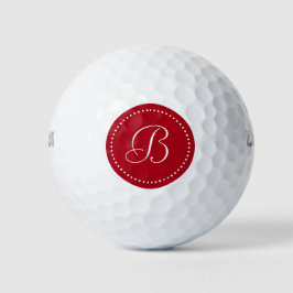Pelotas De Golf Monograma Rojo Oscuro con Puntos