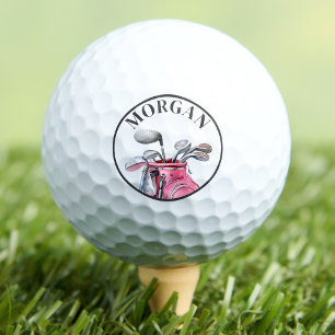 Pelotas De Golf Monograma Rosa