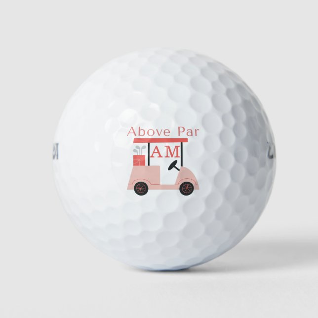 Pelotas De Golf Monograma rosa inicial (Anverso)