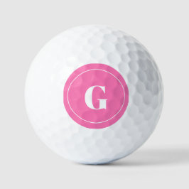 Pelotas De Golf Monograma rosa moderno Mujeres iniciales audaces