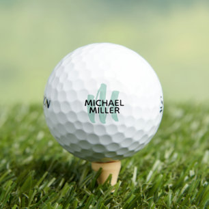Pelotas De Golf Monograma simple con su nombre