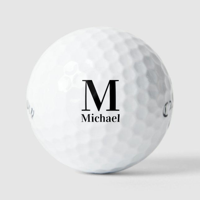 Pelotas De Golf Monograma simple personalizado (Anverso)