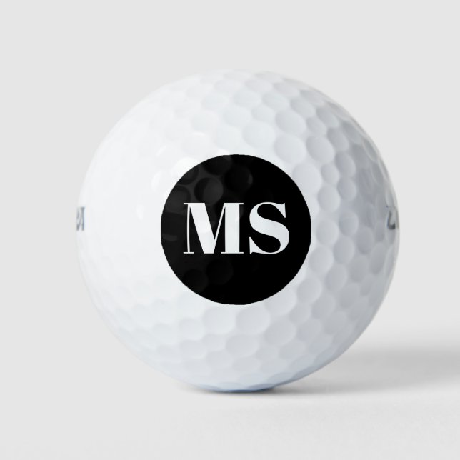 Pelotas De Golf Monograma simple personalizado moderno (Anverso)