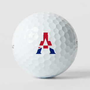 Pelotas De Golf Monograma sobrepuesto en la bandera de la Unión Ja