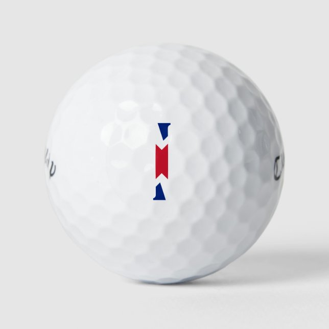 Pelotas De Golf Monograma sobrepuesto en Union Jack Flag cwb gbcnt (Anverso)