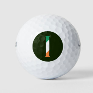 Pelotas De Golf Monograma sobrepuesto sobre bandera irlandesa wu g