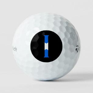 Pelotas De Golf Monograma sobrepuesto sobre la bandera escocesa tm