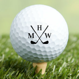Pelotas De Golf Monograma Triple Inicial Elegante