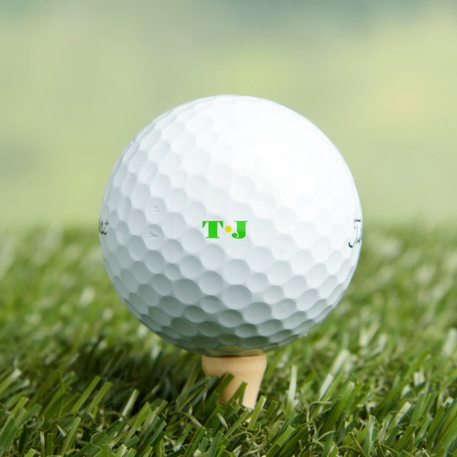 Pelotas De Golf Monograma Única y Colorida (Camiseta in situ)