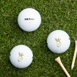 Pelotas De Golf Monograma único de conejito de Pascua