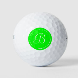 Pelotas De Golf Monograma Verde Lima con Puntos