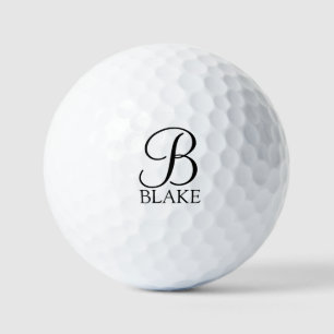 Pelotas De Golf Monograma y nombre de guión personalizado clásico
