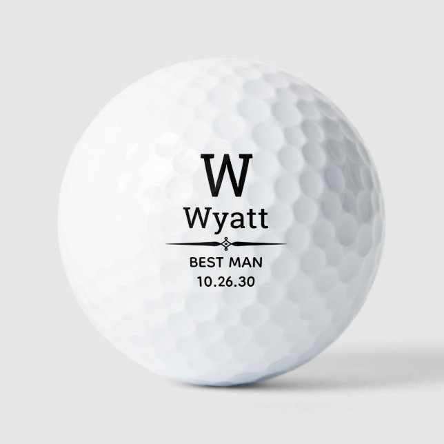 Pelotas de Golf Monogramadas para el Padrino (Anverso)