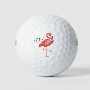 Pelotas De Golf Monogramado de flamenco rosado