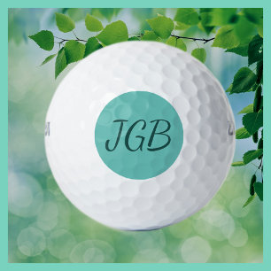 Pelotas De Golf Monogramado Verde azulado o elegir el fondo de col