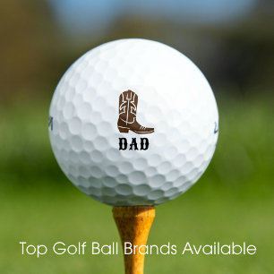 Pelotas De Golf Monogrammed Brown Personalizado de arranque de Cow