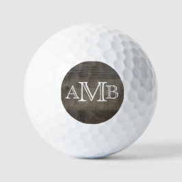 Pelotas De Golf Monogrammed Wood-Look