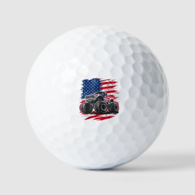 Pelotas De Golf Monster Truck Bandera de Estados Unidos (Anverso)