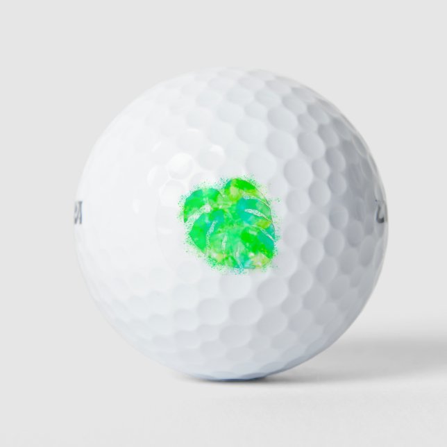 Pelotas De Golf Monstera Watercolor (Anverso)