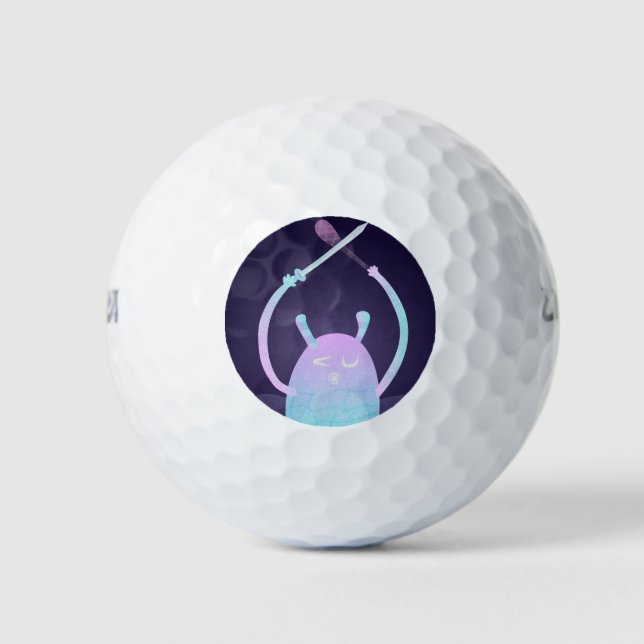 Pelotas De Golf Monstruo Azul Pequeño y Lindo (Anverso)