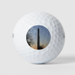 Pelotas De Golf Monumento a Washington al atardecer