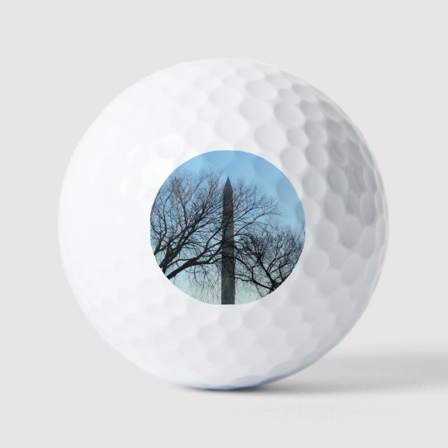 Pelotas De Golf Monumento a Washington en el paisaje invernal I (Anverso)