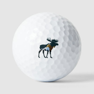 Pelotas De Golf Moose del bosque nocturno