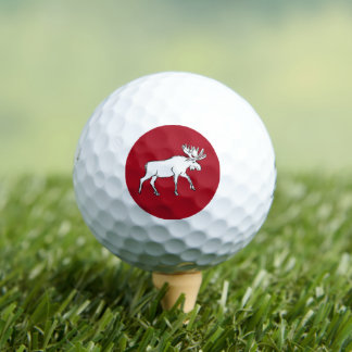 Pelotas De Golf Moose rojo y blanco