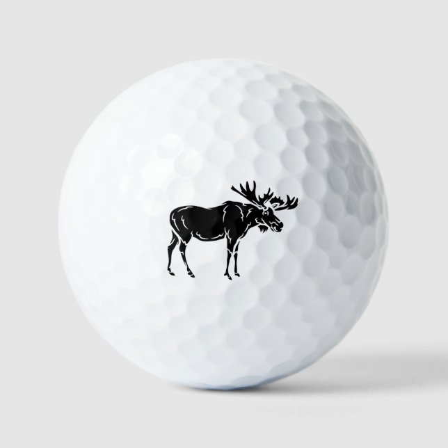Pelotas De Golf Moose Silhouette Wildlife Wildlife Animal (Anverso)