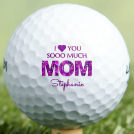 Pelotas De Golf Morado Floral Love Mom - Personalizado Gift Mother