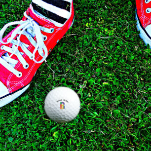 Pelotas De Golf Morado verde amarillo rojo Monograma inicial