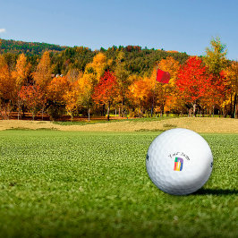 Pelotas De Golf Morado verde amarillo rojo Monograma inicial D