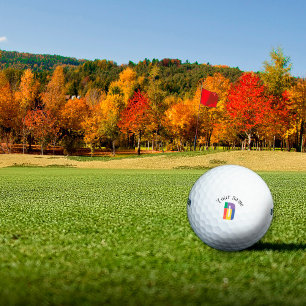 Pelotas De Golf Morado verde amarillo rojo Monograma inicial D