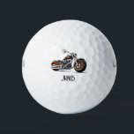 Pelotas De Golf Motorcycle Biker  Monogram Art<br><div class="desc">Customize with a monogram or your own text Motorcycle Biker</div>