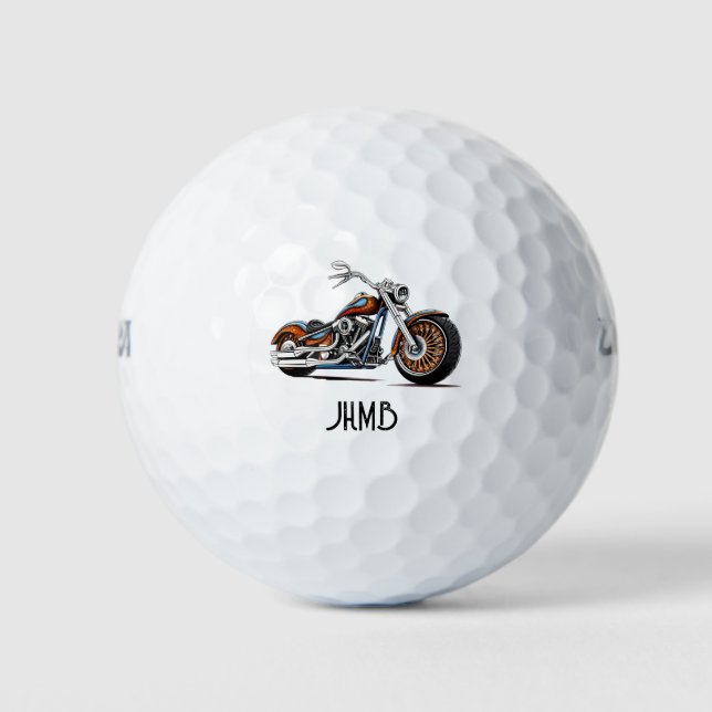 Pelotas De Golf Motorcycle Biker  Monogram Art (Anverso)