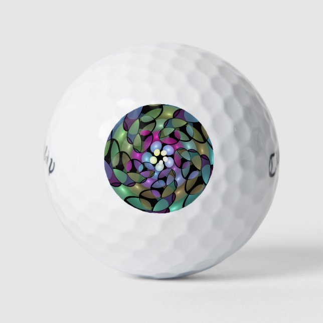 Pelotas De Golf Movimientos coloridos Resumen Arte Fractal Trippy (Anverso)
