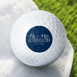 Pelotas De Golf Mr & Mrs Wedding Favorecen el color sólido azul de<br><div class="desc">Un color de negrita con fuentes de moda hace una pieza de instrucción para los favores de recepción. Los elementos son más fáciles de personalizar cuando se reemplazan primero todo el texto y las fotos. Si su arte todavía necesita ser ajustado, haga clic en el botón Personalizar Este botón. Esto...</div>