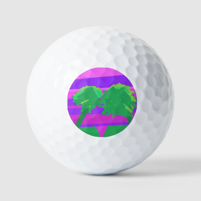 Pelotas De Golf Mt. Sunset Pink Green Purple (Anverso)