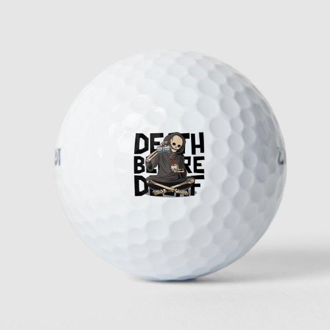 Pelotas De Golf Muerte antes que Descafeinado (Anverso)