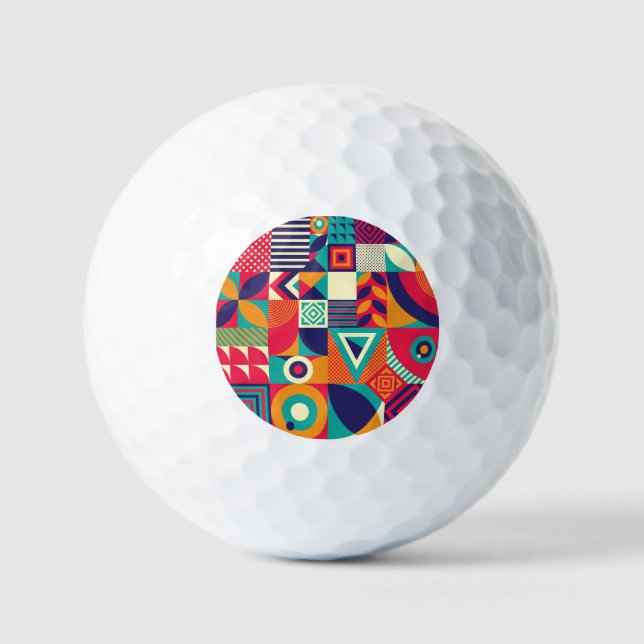 Pelotas De Golf Muestra formas geométricas abstractas, patrón sin  (Anverso)