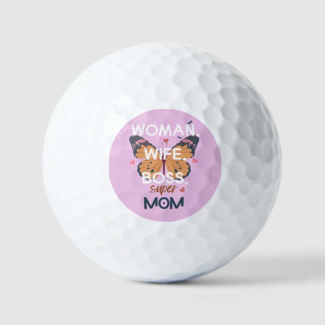 Pelotas De Golf Mujeres, esposa, jefa, supermamá (Anverso)