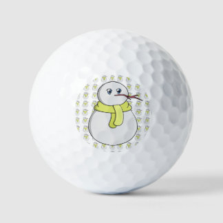 Pelotas De Golf Muñeco de nieve con una bufanda amarilla