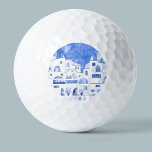 Pelotas De Golf Municipio de Santorini Oia<br><div class="desc">Paisaje de color azul y blanco sobre el pueblo de Oia,  en la isla griega de Santorini.</div>