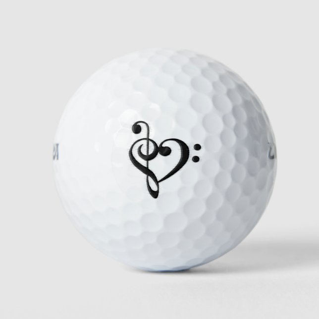 Pelotas De Golf Música Clef Heart Angustied (Anverso)