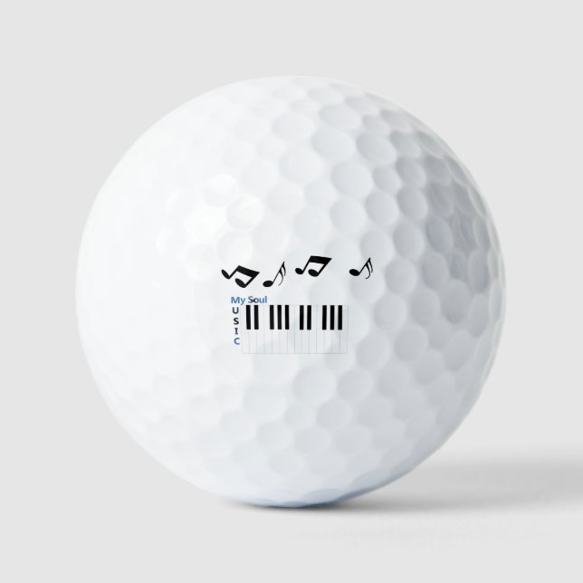 Pelotas De Golf Música Tecla de Piano Nota Musical (Anverso)