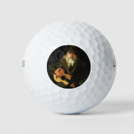 Pelotas De Golf Músico de hobo (hombre viejo guitarista) (cosecha)