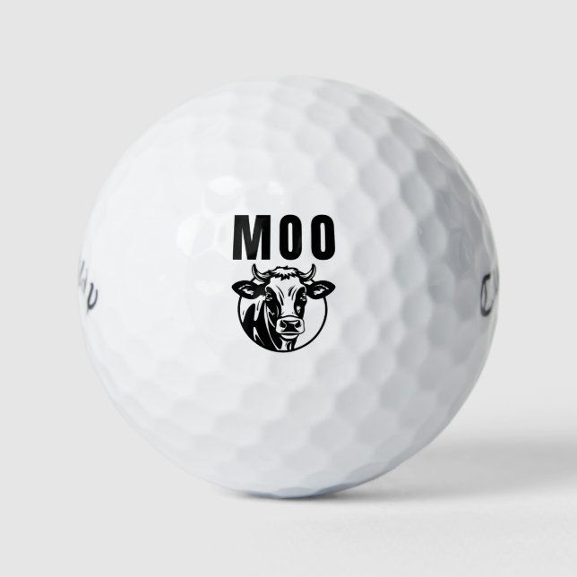 Pelotas De Golf Muu Soy Una Vaca Granja Divertida (Anverso)