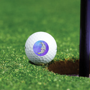 Pelotas De Golf Mystical Crescent Moon Face Bonitos Marcadores Pur